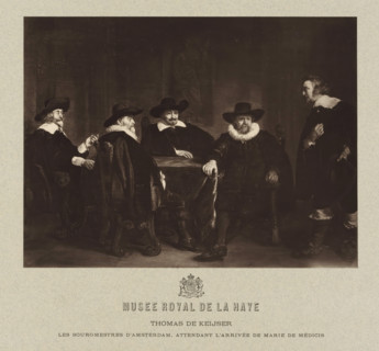 Photo reproduction of a painting by Thomas de Keyser, 'The Mayors of Amsterdam Learn of the Arrival