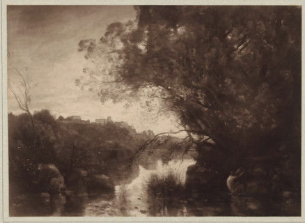 Photo reproduction of a painting by Camille Corot (landscape), photograph, publisher: Adolphe Braun