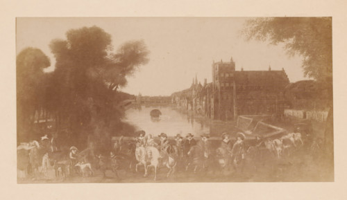 Photo reproduction of a painting of the Buitenhof, photograph, reproduction, annotation: 'The