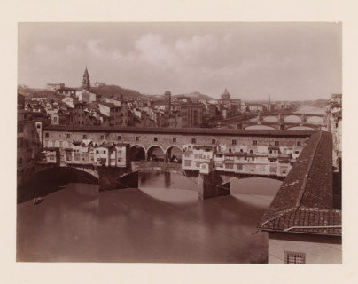Ponte Vecchio, rifondato nel 1355 coll'opera di Taddeo Gaddi, Ponte Vecchio over the Arno in
