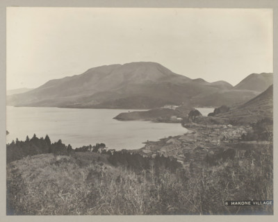 8 Hakone village., View of village and Hakone Lake, Hakone, photograph, number: '24.', c. 1895 - c.