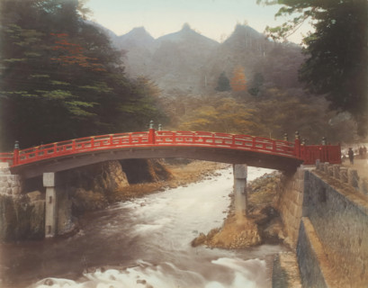 Sacred bridge, Japan, photograph, annotation: '27. Sacred bridge.', c. 1895 - c. 1915,