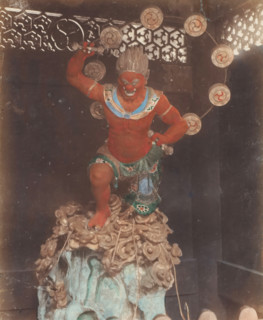 B 85 The Thunder God of Buddest Temple Nikko, God of Thunder at Buddhist temple, Nikko, photograph,