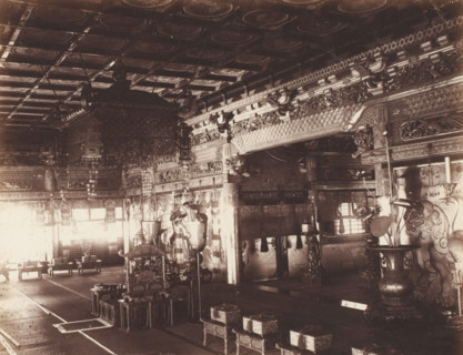 B 3 A front hall of Buddest Temple Nikko., Hall in the front of Buddhist temple, Nikko, photograph,