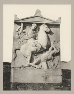 01 Stele of Dexileos, Stela of Dexileos, photograph, number: '32.', Athens, c. 1895 - c. 1915,
