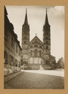 Ostansicht, View of Bamberg Cathedral, album page, photograph, This photo is part of an album.,