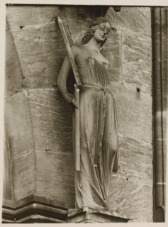 Detail of the Fürstenportal in Bamberg Cathedral, Fürstentor, Synagogue v. halblinks, album page,