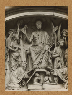 Detail of the tympanum of the Fürstenportal in Bamberg Cathedral, Fürstentor, Tymphanon, Christ