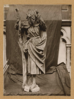 Cathedral treasure, St. Christopher from the front, Wooden statue of Christopher of Lycia in the