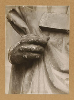 Adamspforte, r. Hand, Detail of the Adamspforte in Bamberg Cathedral, album page, photograph, This