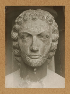 Adamspforte, Adam, Head from front, Detail of the Adamspforte in Bamberg Cathedral, album page,