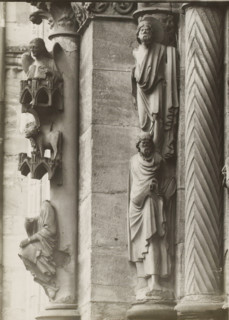 Adamspforte, Evangelisten u. Statuensäule li.lvN, Detail of the Fürstenportal in Bamberg Cathedral,