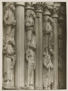 Detail of the Fürstenportal in Bamberg Cathedral, Evangelistensäule Stat. li. 2.3.4.vN, album page,