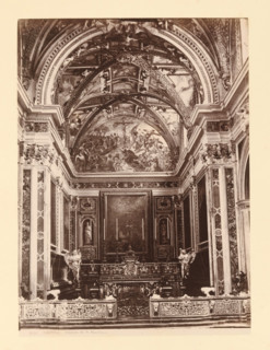 Interior of Chiesa di San Martino, Napoli Chiostro di S. Martino, album page, photograph, This
