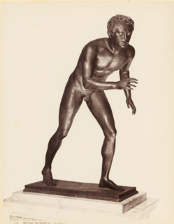 Bronze sculpture of an athlete, Museo di Napoli Discobolo, album page, photograph, This photo is