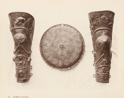 Decorated objects, Museo di Napoli Saffo, album page, photograph, This photo is part of an album.,
