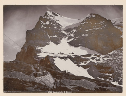 Jungfraubahn & Eiger, Jungfraubahn railway near the Eiger, photograph, This photo is part of a