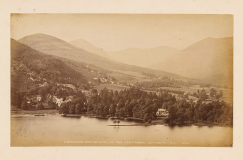View of Loch Lomond, Glen Luss and Camstraddan House, Camstraddan House and Glen Luss from