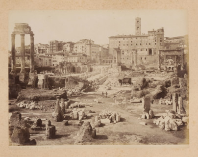 View of the Roman Forum in Rome, album page, photograph, This photo is part of an album.,