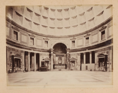 Interior of the Pantheon in Rome, album page, photograph, This photo is part of an album.,