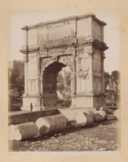 View of the Arch of Titus in the Roman Forum in Rome, album page, photograph, This photo is part of