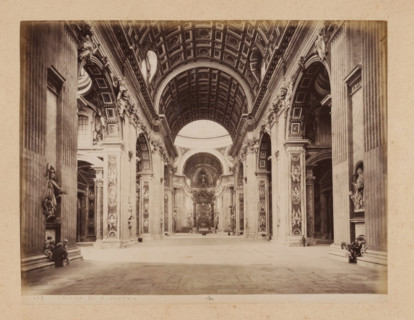 Interior of St. Peter's Basilica in Vatican City, album page, photograph, This photo is part of an