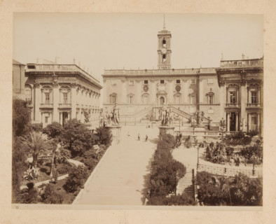 View of the Capitol in Rome, album page, photograph, This photo is part of an album., inscription: