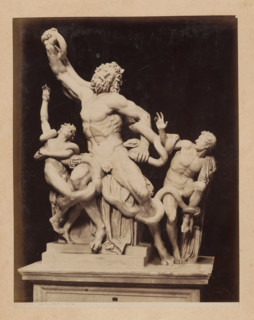 View of the Laocoön group in the Vatican Museums, album page, photograph, This photo is part of an