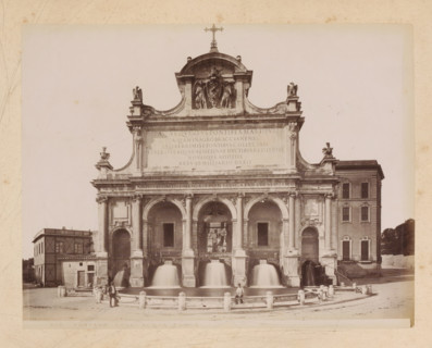 View of the Fontana dell'Acqua Paolo in Rome, album page, photograph, This photo is part of an