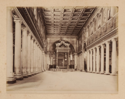 Interior of the Santa Maria Maggiore in Rome, album page, photograph, This photo is part of an