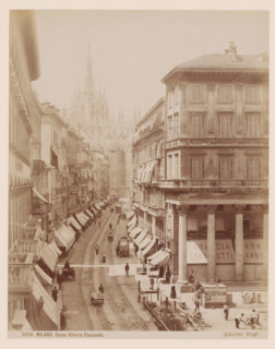 View of the Corso Vittorio Emanuele in Milan, Italy, Corso Vittorio Emanuele, Milano, photograph,