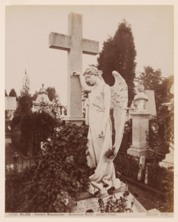 Monumento Maffei, Cimitero Monumentale, Milan, Italy, photograph, Angel sculpture by ... Pisani,