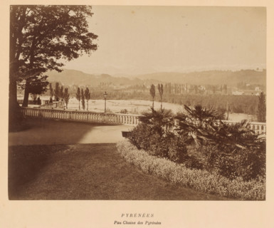 Pyrénées, Peau Chaine des Pyrénées', Pyrenees, France, photograph, View from a park over the