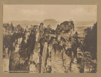 Bastei from the Ferdinandstein, Saxon Switzerland, Germany, photograph, Saxon Switzerland (Saxon