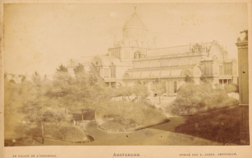 Exterior of the Palace of Industry in Amsterdam, Le palais de l'industrie Amsterdam., photograph,