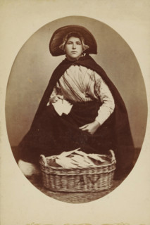 Portrait of an unknown woman in traditional costume, photograph, inscription: 'CP Wollrabe sen.,