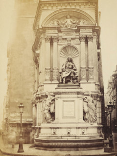 View of Fontaine Molière in Paris, photograph, Paris, 1850 - 1900, photographer, paper, pasteboard,