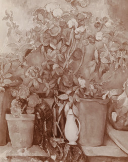 Photo reproduction of a painting with a still life with plants by Paul Cézanne from the Hoogendijk