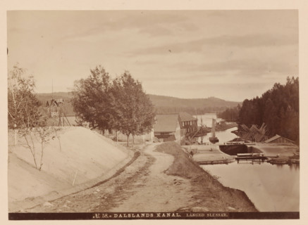 Lock in the Dalsland Canal in Sweden, Dalsland kanal, långed slussar, photograph, number: 'No 58