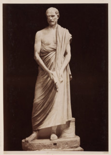 Demosthenes, Sculpture of Demosthenes, Vatican, album page, photograph, This photo is part of an