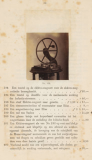 Device on an electromagnet for the mechanical operation of induction currents, photograph, page,