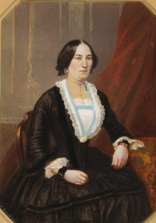 Portrait of an unknown woman, frame, photograph, signature and date: 'A. Barboni 1854', label: