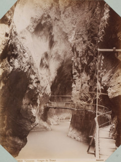 Bridge in the Trient Gorge, Vernayaz. Gorges du Trient, album page, photograph, This photo is part