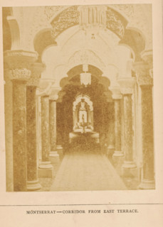 Montserrat-Cooridor from east terrace, View of colonnade of the Palácio de Monserrate near Sintra,