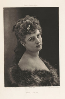 Mlle Ilbert, Portrait of Yvette Guilbert, page, photomechanical print, photographer: Félix Nadar,
