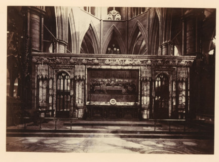 Altarpiece at Westminster Abbey, photograph, page, photographer: John Harrington, c. 1864 - in or