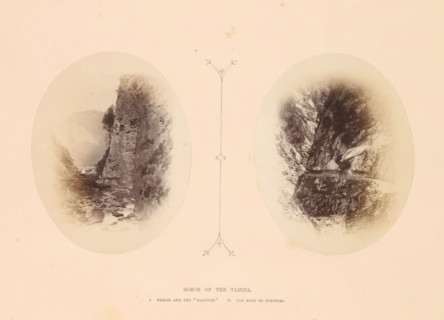 Gorge of the Tamina, View of a road through the gorge of Tamina, photograph, page, inscription: 'II