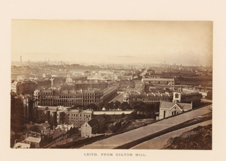View of Leith, Leith, from Caltn Hill, photograph, page, photographer: Archibald Burns, Edinburgh,