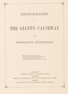 Photographs of the Giant's Causeway with descriptive letterpress, book, annotation: 'SEPT, 1991',