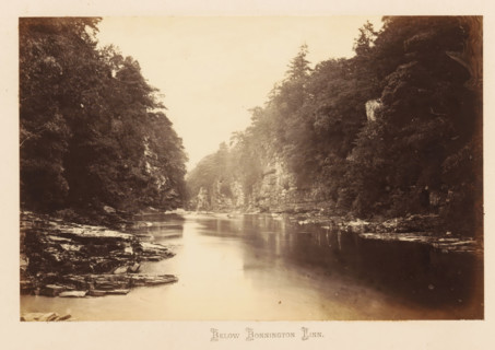 View of the Clyde below the Bonnington Linn, Below Bonnington Linn, photograph, page, South